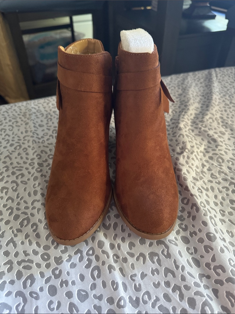 Cityclassified Rust Brown Suede Ankle Booties